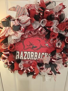 Arkansas Razorbacks Red Decorative Wreath Large WPS Go HOGS